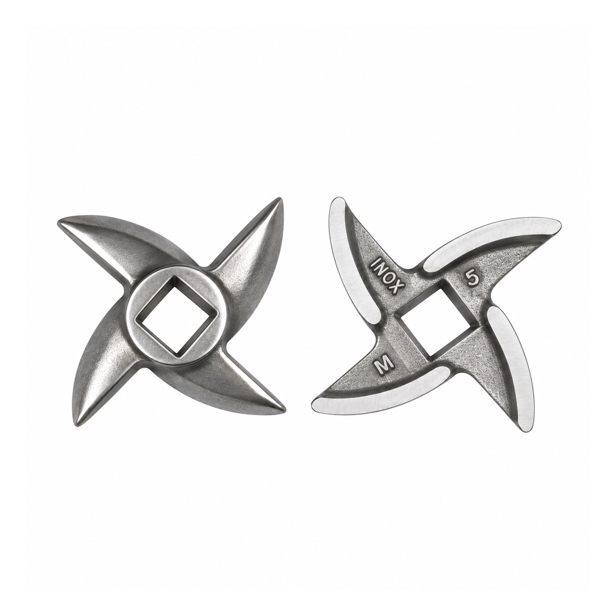 2-Pack #5 Meat Grinder Curved Blades, Stainless Steel Replacement Cutting Blades