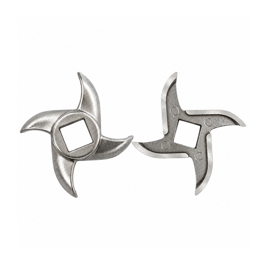 2-Pack #10 Meat Grinder Curved Blades, 2.36" (60 mm) Stainless Steel Replacement Blades