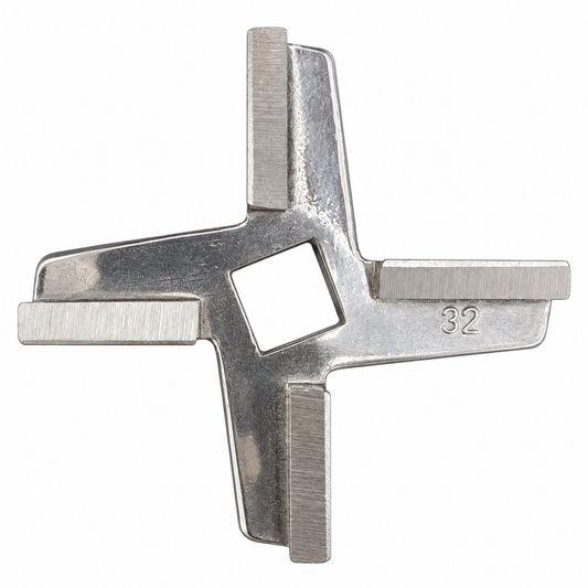 #32 Solid Forged Meat Grinder Blade, Heavy-Duty 4-Arm Grinder Knife
