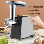 Load image into Gallery viewer, Electric Meat Grinder, Heavy Duty Meat Mincer, Sausage Stuffer Maker, Food Grinder with Sausage, Grinder Plates, Stainless Steel
