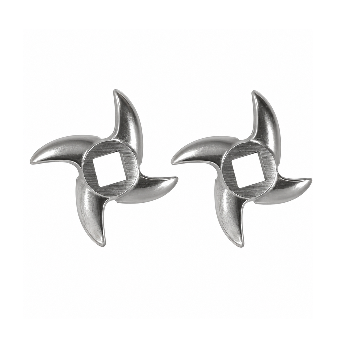 2-Pack #8 Meat Grinder Curved Blades, Stainless Steel Replacement Cutting Blades