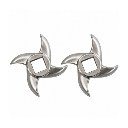 2-Pack #10 Meat Grinder Curved Blades, 2.36" (60 mm) Stainless Steel Replacement Blades