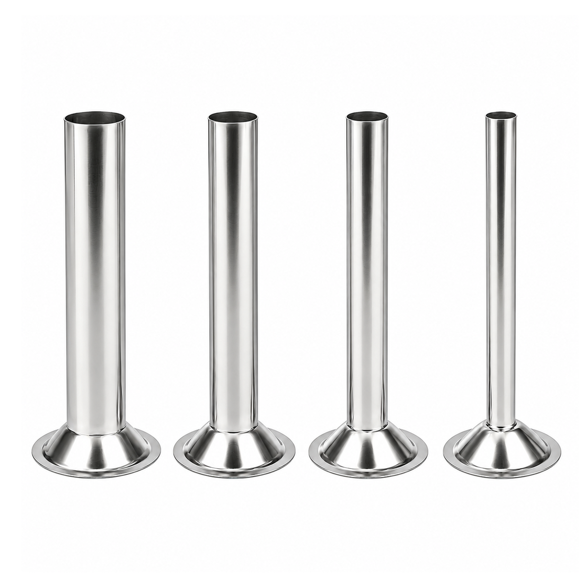 #10/#12 Sausage Stuffer Tubes, 4-Pack Stainless Steel Meat Grinder Accessories