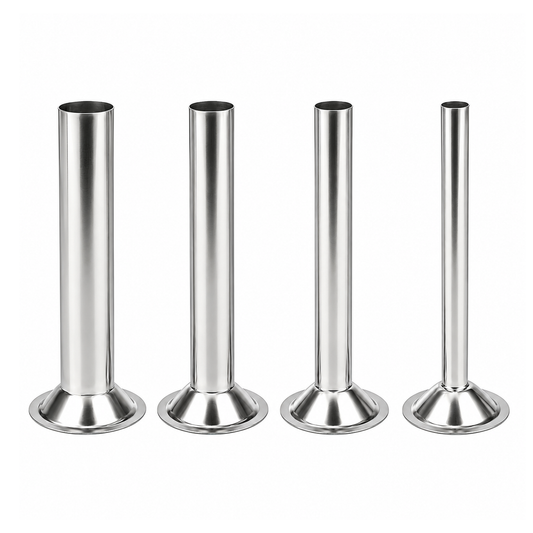 #10/#12 Sausage Stuffer Tubes, 4-Pack Stainless Steel Meat Grinder Accessories