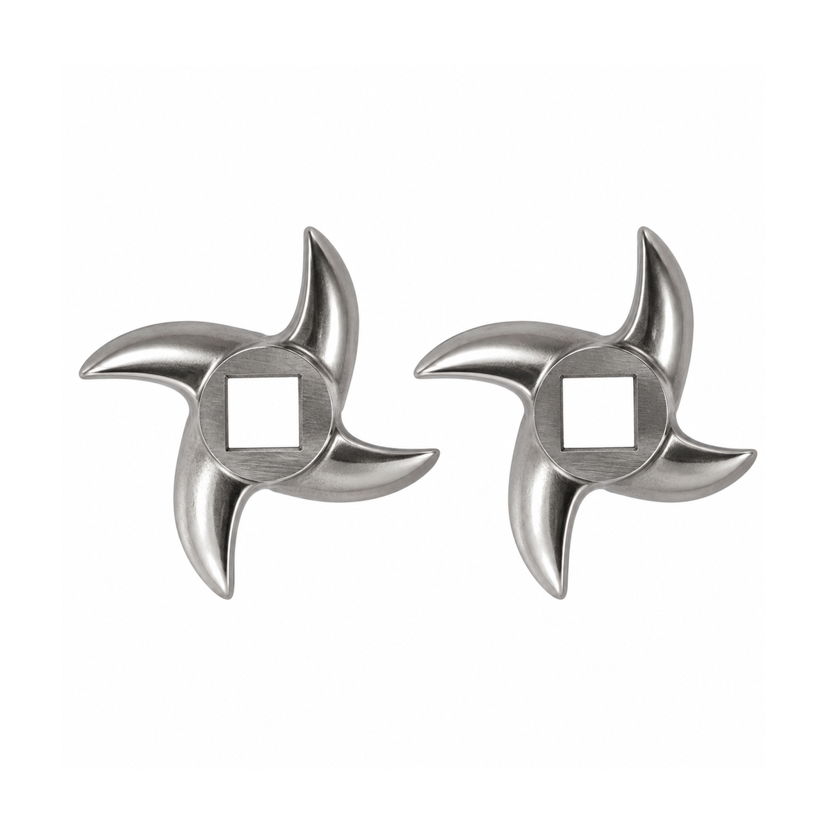 2-Pack #12 Meat Grinder Blades, 2.44" (62 mm) Stainless Steel Curved Cutting Blades