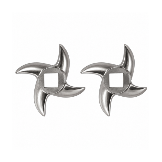 2-Pack #12 Meat Grinder Blades, 2.44" (62 mm) Stainless Steel Curved Cutting Blades