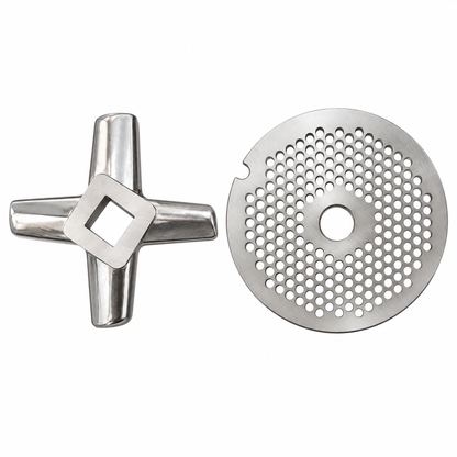 2-Pack #32 Meat Grinder Solid Forged Blade & Plate Set, Stainless Steel Replacement Parts