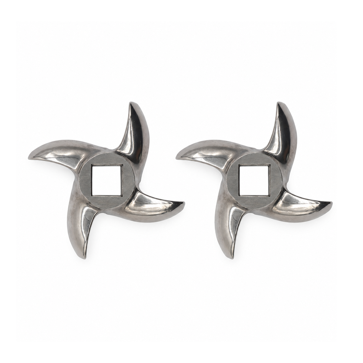 2-Pack #22 Meat Grinder Curved Blades, 2.87" (73 mm) Stainless Steel Replacement Blades
