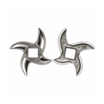 2-Pack #12 Meat Grinder Blades, 2.44" (62 mm) Stainless Steel Curved Cutting Blades