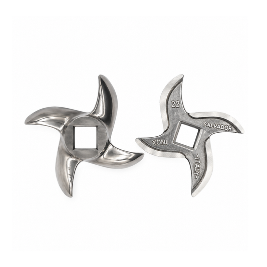 2-Pack #22 Meat Grinder Curved Blades, 2.87" (73 mm) Stainless Steel Replacement Blades