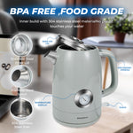 Load image into Gallery viewer, 1.7L Space Gray Electric Kettle, Fast Boiling,  Food-Grade 304 Stainless Steel, Retro Style
