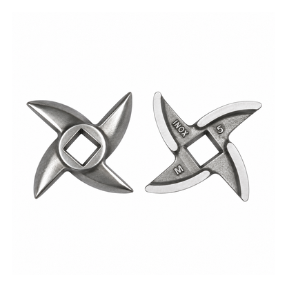2-Pack #5 Meat Grinder Curved Blades, Stainless Steel Replacement Cutting Blades