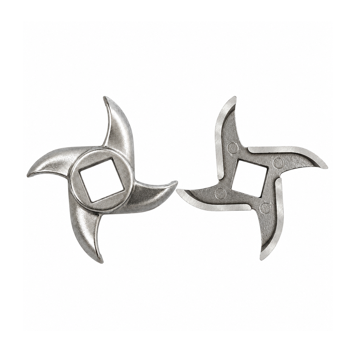 2-Pack #10 Meat Grinder Curved Blades, 2.36" (60 mm) Stainless Steel Replacement Blades