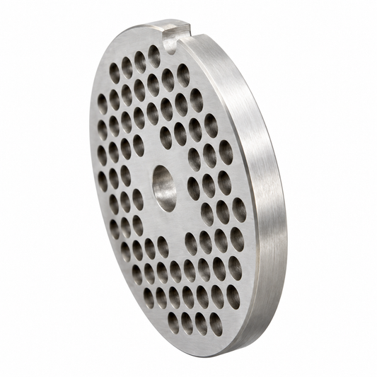 #8 Meat Grinder Plate, 2.43" (61.6 mm) Stainless Steel Grinding Disc
