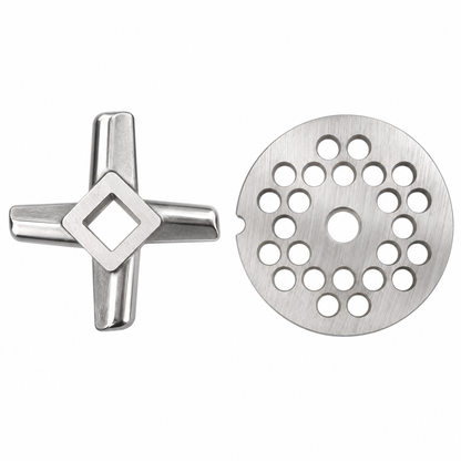 2-Pack #32 Meat Grinder Solid Forged Blade & Plate Set, Stainless Steel Replacement Parts