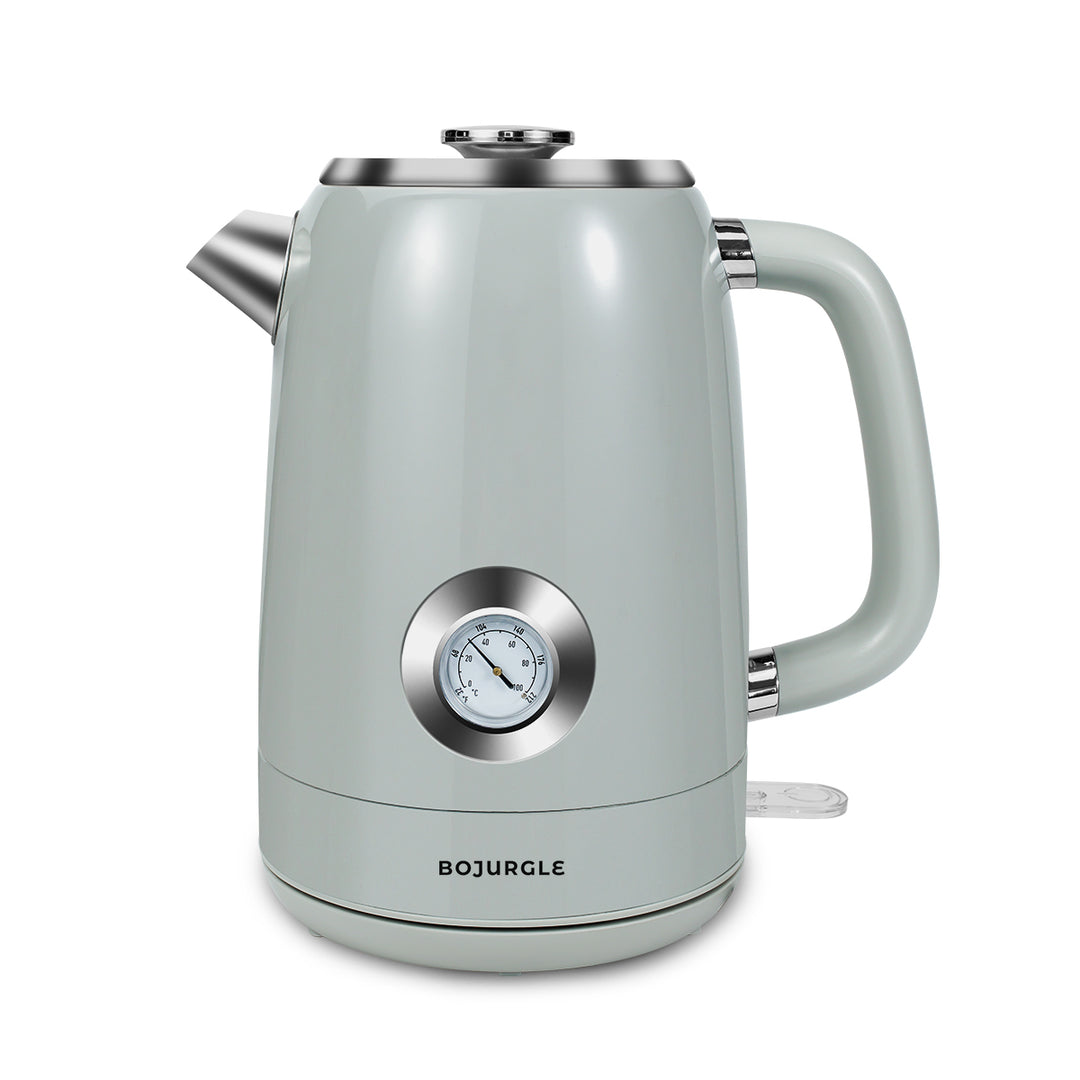 1.7L Space Gray Electric Kettle, Fast Boiling,  Food-Grade 304 Stainless Steel, Retro Style