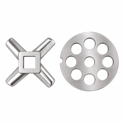 2-Pack #12 Meat Grinder Solid Forged Blade & Plate Set, Stainless Steel Replacement Parts