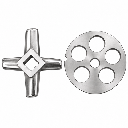 2-Pack #32 Meat Grinder Solid Forged Blade & Plate Set, Stainless Steel Replacement Parts